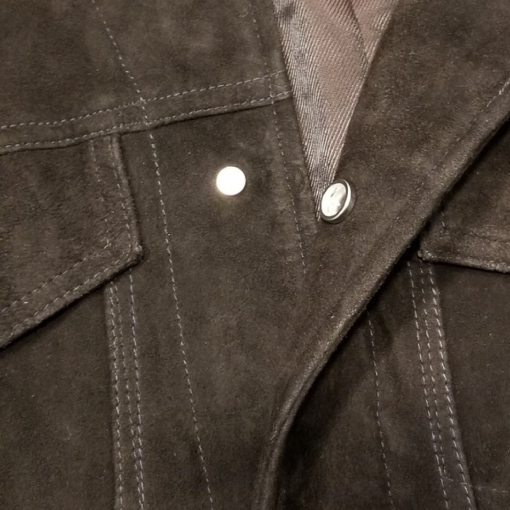 🍺EUC🍺 H&M DARK BROWN SUEDE BLAZER JACKET - Picture 6 of 8